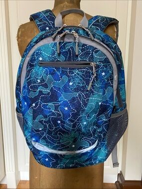 Blue Patterned  Backpack - Casual Everyday Bag